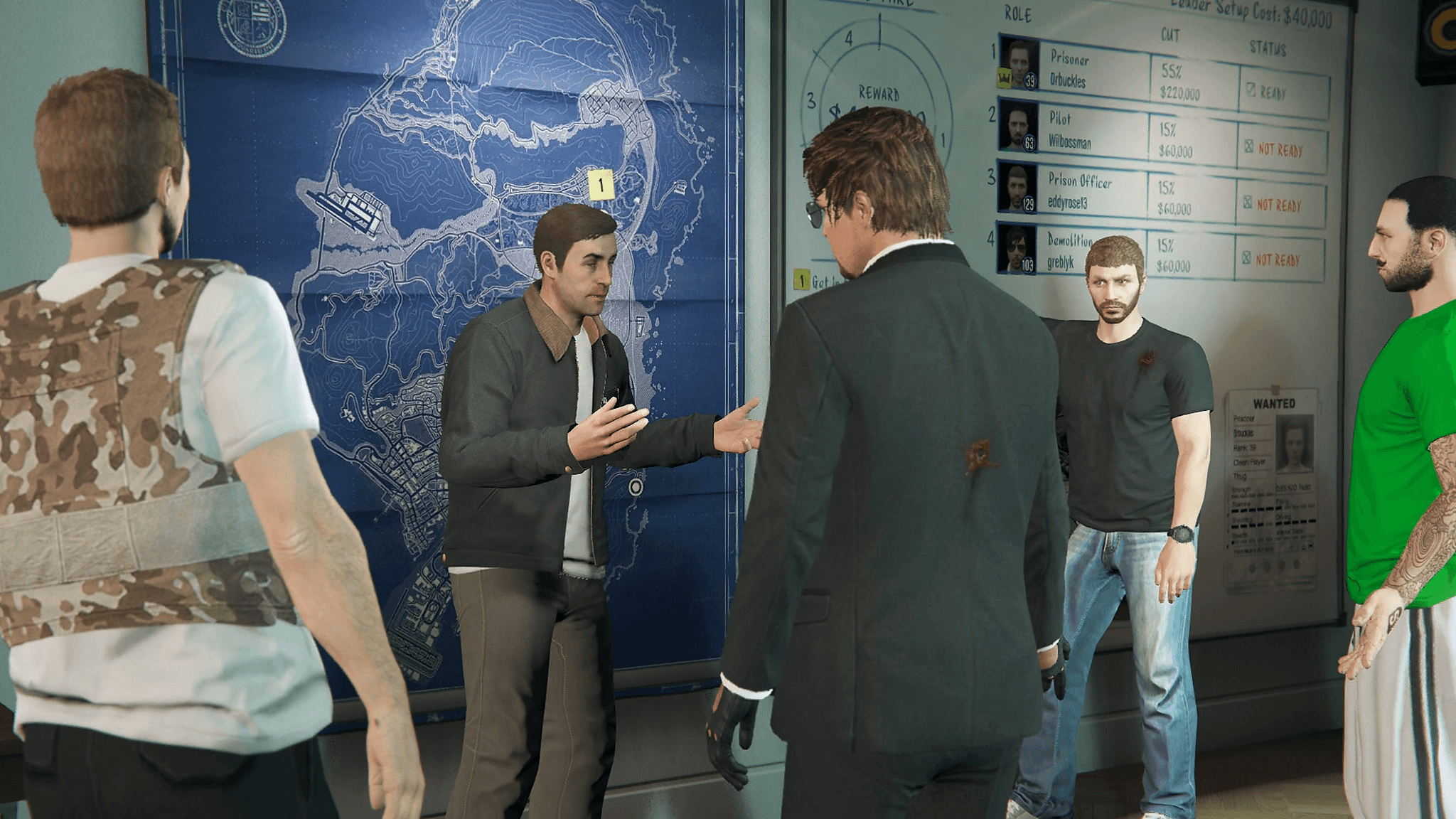 Deux personnages en discussion sur un trottoir de Los Santos.